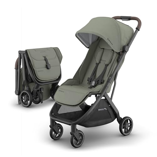 UPPAbaby Minu V3 Travel Stroller | Lightweight + Compact Design | One-Hand Fold + Unfold | from Birth + Overhead Compatible | Evelyn (Meadow...