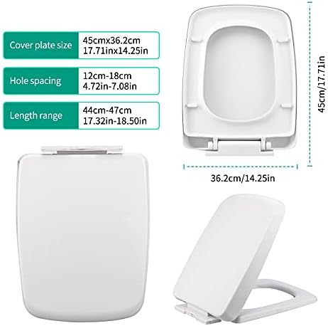 Toilet Seat, Quiet and enduring White Toilet Seat, Easy Installation, Protects Against Bumps and Pinching Fingers