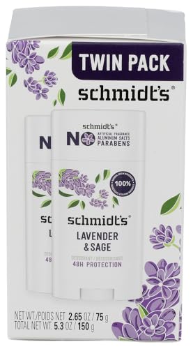 SCHMIDTS DEODORANT Lavender Sage Stick Deodorant Twin Pack, 5.3 OZ