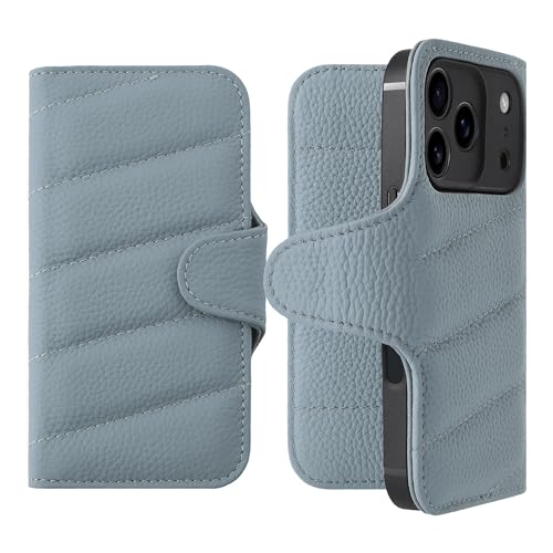 HANATORA for iPhone 16Plus �P�[�X �蒠�^ �{�v �X�}�z�P�[�X �X�}�z �L���e�B���O �{�^������ �V�������N�J�[�t���U�[ �M�t�g �}�O�l�b�g�Ȃ� �u���[�O���[ QH02T-16Plus-BlueGray