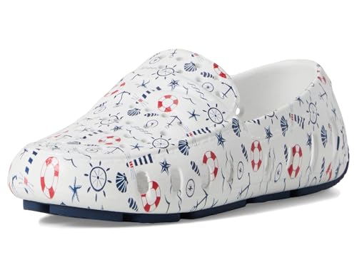Image of Floafers, Prodigy Driver Print (Big Kid), White Nautical /Navy, 4, Medium