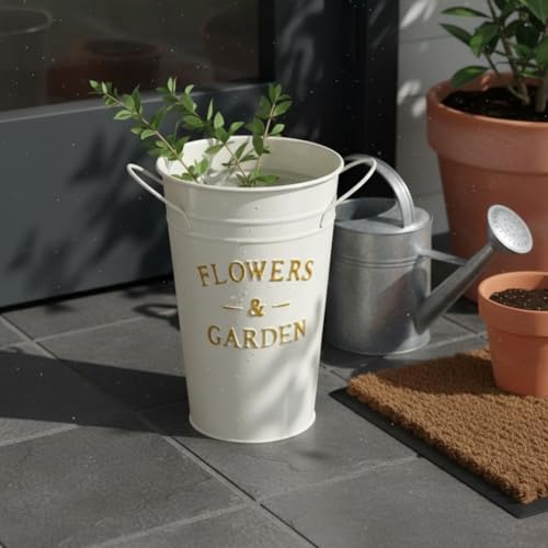 Jarrón de metal irrompible de 25 cm para evitar caídas de flores 8
