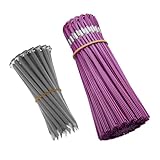 LGRAHED Playing Field Marking Whisker, Property Line Markers 6 Inch Whiskers with Lightweight Aluminum Stakes for Ground Markers, Survey Stakes, Construction Markers, Trail Markers(Purple, 25 Pack)