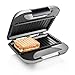 Princess 127003 - Tostapane deluxe per 2 panini, piastra per griglia, coperchio con chiusura di sicurezza, grigio