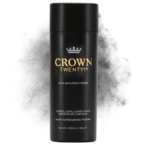 CROWN Hair Building Fibers (28g) - Instantly Cover Fine & Thinning Hair for a Thicker, Fuller Look - A Natural Keratin Concealer - 13 Shades for Men & Women - Gray