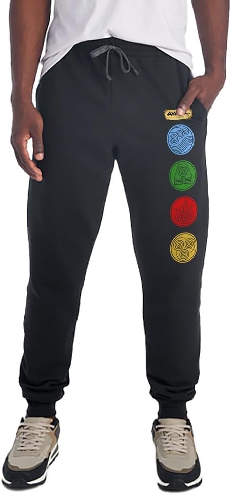 Pop Culture Down The Leg Print Collection Unisex Jogger Sweatpants with Pockets for Men and Women