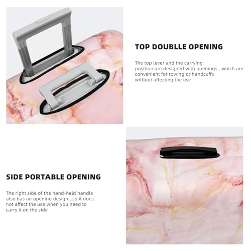 Pink Marble Suitcase Cover Elastic Travel Suitcase Protector Covers Trolley Case Sleeve With Buckle Strap Belt Luggage Cover4