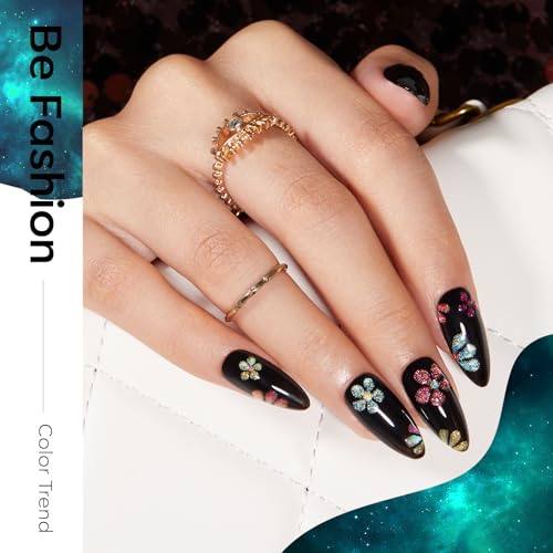 Image of modelones Cat Eye Gel Nail Polish Set, 6 Colors 6 9D Cateye Glitter Magnetic Nail Polish Black Red Green Yellow Colorful Gel Polish with Magnet Soak Off LED DIY Gift