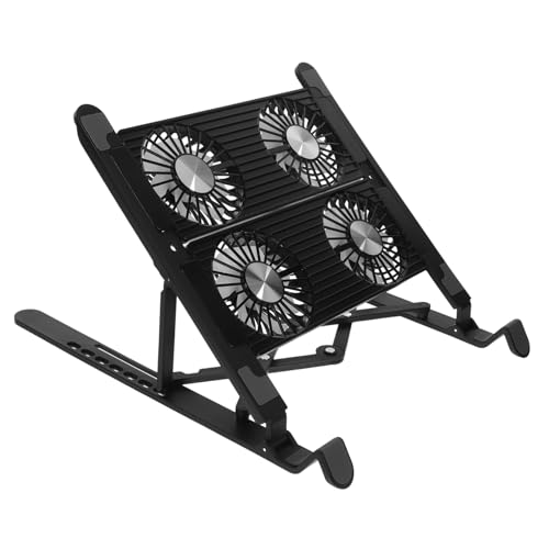 Soporte ajustable para laptop con ventilador de refrigeración, base portátil para disipación térmica y alimentación USB miniatura 1