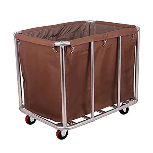 Panier à linge robuste de 400 L en finition marron pour exigeants