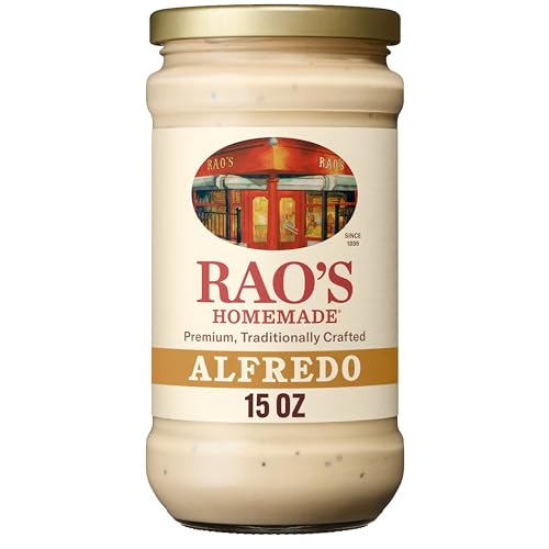 Rao's Homemade Alfredo Sauce 15 oz, Creamy Pasta Sauce, Premium Quality Blend of Parmesan & Romano Cheese, Cream and Butter