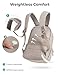 BAGSMART College Laptop Backpack, Travel Backpack for Women, Quilted Casual Daypack, Water-Resistant Bookbag for 15.6 Inch Laptop, Camel