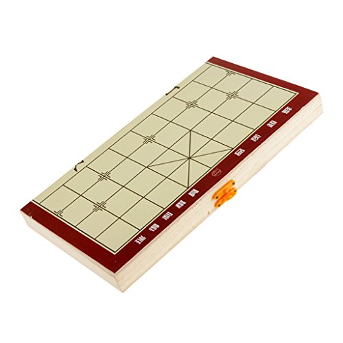 CRDARAAV - Jeu d'échecs chinois traditionnel pliable et portable en bois fait à la main