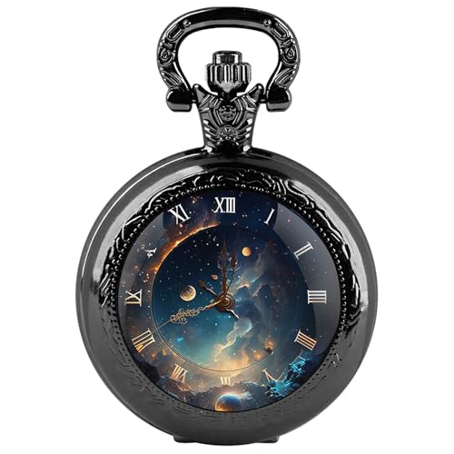 Classic Glass Dome Unisex Arabic Numerals Dial Quartz Pocket Watch Women Man Necklace Pendant Accessory with Chain Gift (ZHP-F003)