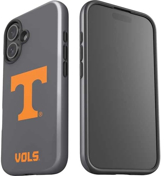 Skinit Impact Phone Case Compatible with iPhone 16 - Officially Licensed University of Tennessee-Knoxville T Logo Vols on Gray Design