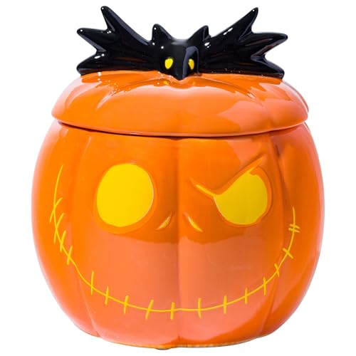 Silver Buffalo Nightmare Before Christmas Jack Pumpkin Head Small Sculpted Ceramic Snack Jar