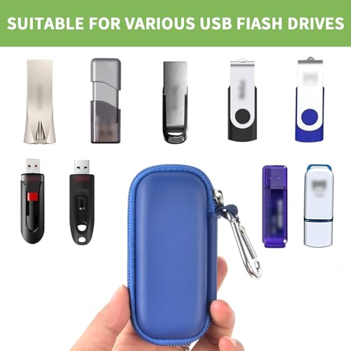 Image of USB Flash Drive Case, SD Card /Thumb Drive /Memory Cards Holder, Bag Only | SDXC /SDHC Storage, Electronic Accessories Organizer for SanDisk / for Samsung, for Students /IT /Office /School /Travel, Blue