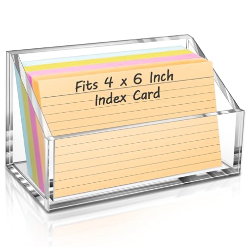 4x6 Index Card Holder, Clear Acrylic 4x6 Index Card Organizer -1 Pack (No Card)