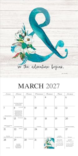 Love the Journey | 2027 12 x 24 Inch (Hanging) Monthly Square Wall Calendar | Featuring the Artwork of Jo Moulton | Plastic-Free | Hopper Studios | Stationery Design Photography – vue 3