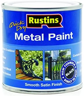 RUSTINS MPBK250 250ml Quick Dry Metal Paint - Black