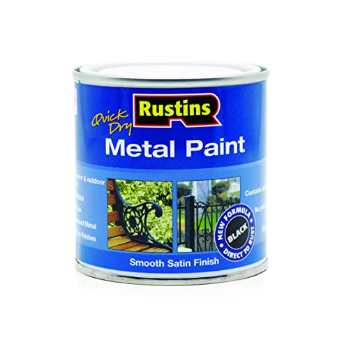 RUSTINS MPBK250 250ml Quick Dry Metal Paint - Black