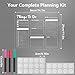 Clear Non-Magnetic Calendar for Fridge,Dry Erase Acrylic Calendar Set Reusable Monthly,Weekly Planner,Daily Schedule and Blank Board Sticks to Cabinet,Door,Glass,Wall, 4 Pack