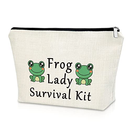 Sazuwu Frog Lady Gifts for Girl - Frog Lover Makeup Bag & Travel Pouch