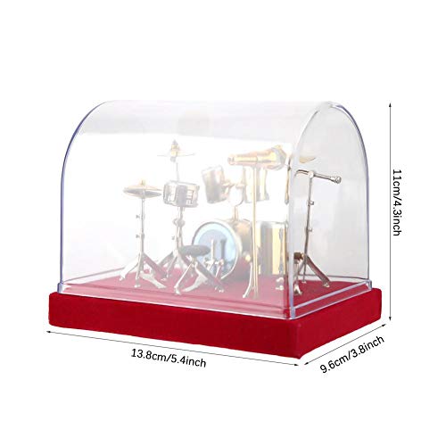 Sanpyl Modelo de bateria de instrumento musical em miniatura, mini ornamentos artesanato decoração d