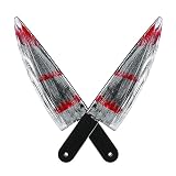 Sumind 2 Pieces Halloween Knife Prop Machete Costume Prop Fake Realistic Knife Toy for Halloween Party Zombie Costumes and Cosplay (Dagger Style)