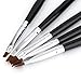 Produktbild fengzong 5 Größen Professionelles Acryl Nail Art Pinsel Set Perfekte Verwendung für UV Gel Builder Nal Pinsel mit schwarzer und silberner Farbe (Schwarz + Silber)