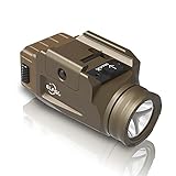 ELFGO Compact Rail Mounted Light, 600 Lumens Mini Weapon Light Tactical Flashlight with 2 Rail...