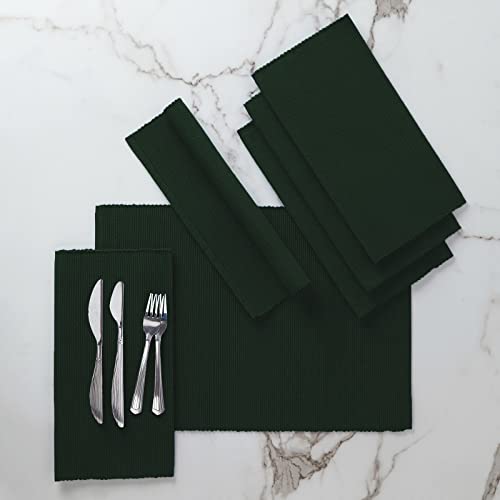 Encasa XO Dining Placemat Set of 6 | Dark Green...