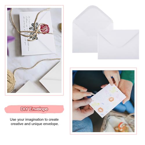 Briefumschläge, 50 Stück Umschläge mit Nassklebung, 120 g/m² Briefumschlag Kuvert für Grußkarten, Hochzeit Einladung, Geburtstagskarten Briefkuvert (Weiß, 12,5 x 17,5cm)