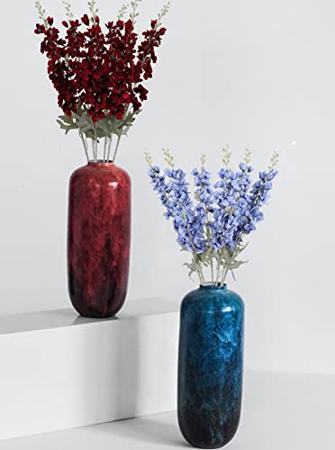 Ipopu Delphinium Flowers Artificial Flowers 6Pcs Burgundy Silk Flowers 33.5In Long Stem Artificial Delphinium Stem Branch, Fake Flowers Bulk For Home Garden Wedding Arrangement Decoration(Burgundy) #TOP4