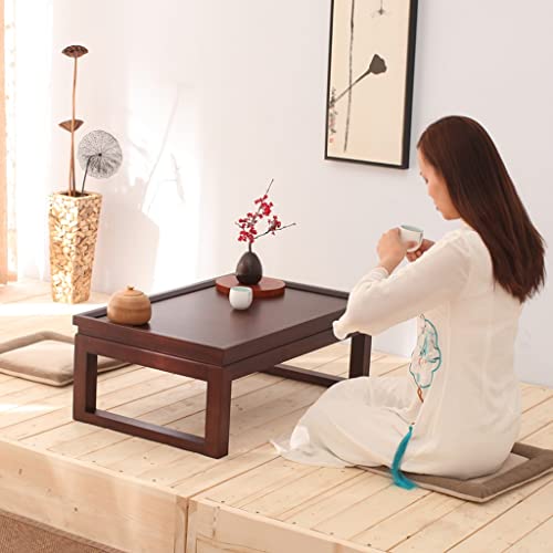 Table d'appoint en bois massif 45x70cm | Petite table de thé pour balcon - 8