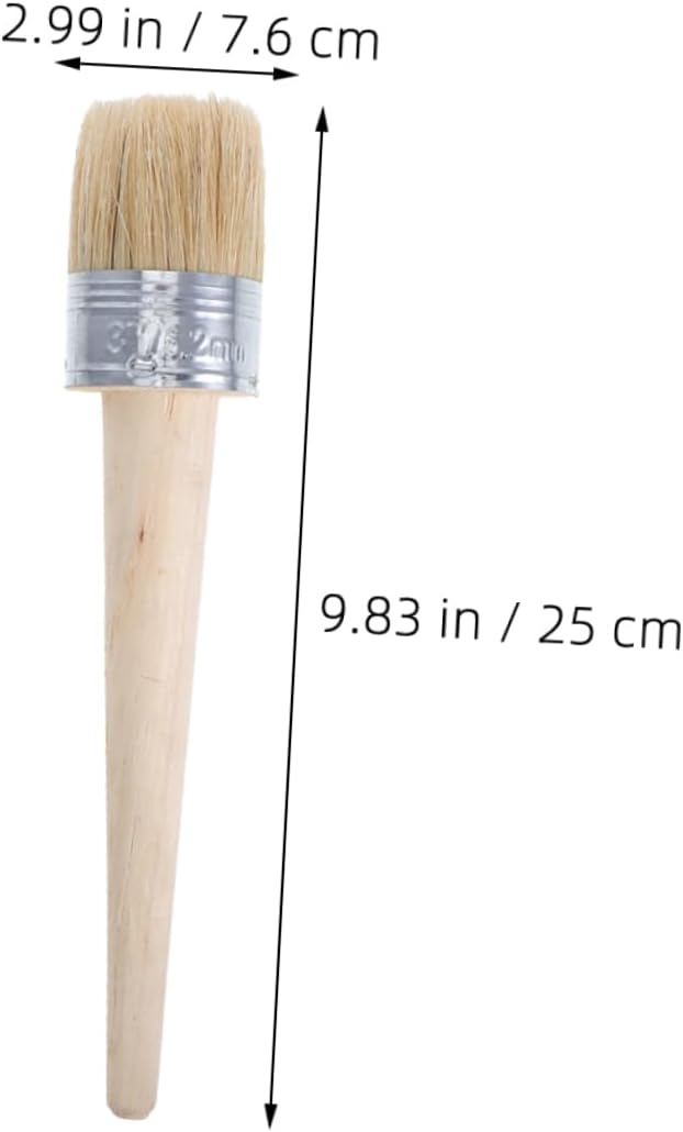 2PCS Round Paint Brushes for Wall Painting Chalk Painting DIY Art Crafts Durable Bristles for Waxing and Home Decor Projects