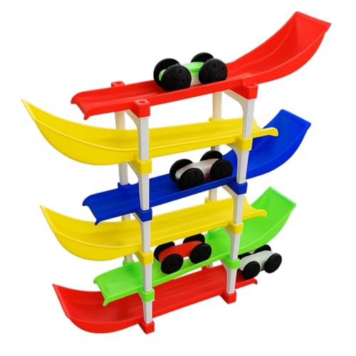 Image of 6 Level Car Racer Ramp Track Toy for Kids | Car Ramp Track Toy | 6 Colorful Ramp & 4 Mini Cars |