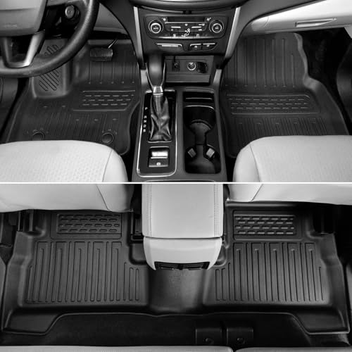 Image of Floor Mats for Ford Escape 2013-2019, All Weather Floor Mats Trunk Cargo Liner with Backrest Protectors and Door Sill Guards Accessories, Full Coverage Set