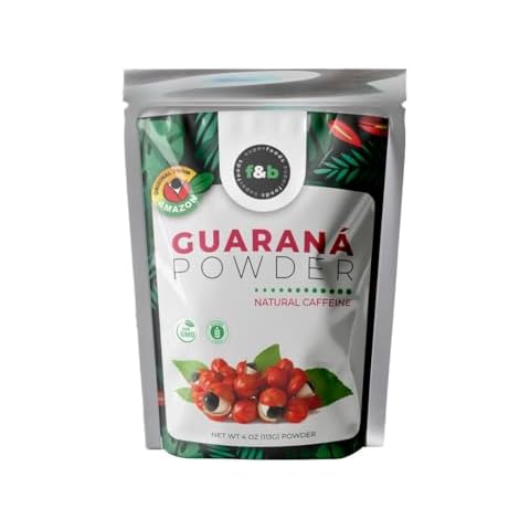 f&b superfoods Guarana Powder Energy Drink Booster for Drinks and Smoothies (4 oz) - Herbal from Amazon, pre Workout, Gluten Free, Non GMO, Guarana Extract, Natural Caffeine Powder. Cover