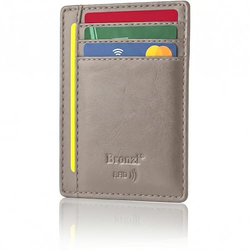 Bronzi® Portafoglio Uomo Slim Piccolo | Portacarte Uomo Donna Portatessere Porta Carte Di Credito | Portafogli Mini Protezione RFID con Portamonete | Box Regalo - Brand Italiano