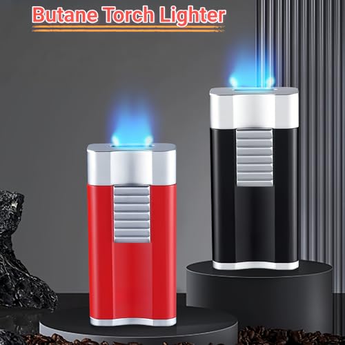 Encendedor a Butano Recargable con Llama Ajustable Roja miniatura 2