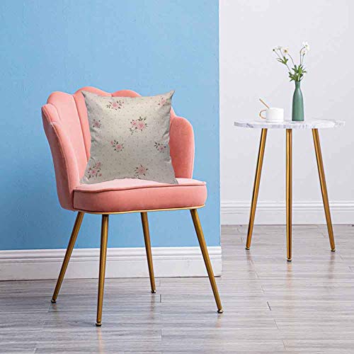 Hosnye Floral Polka Dot Background Throw Pillow Cushion Cover Shabby Chic Style Pattern With Pink Roses Pillow Case Decorative Square Accent Pillow Case 20X20 Inch #TOP2