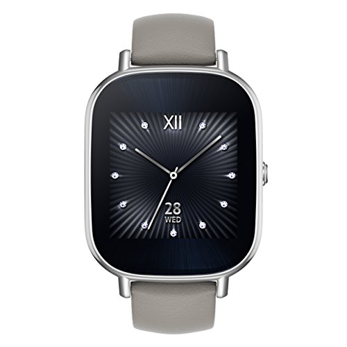 Asus Zenwatch 2 WI502Q-1LKHA0004 (3,7 cm (1,45 Zoll), Qualcomm Snapdragon, 320 x 320 pixels, Android, Amoled, 4GB, Lederarmband) silber/taupe