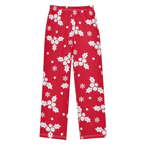 Boys' Pants Christmas Berries Red Holiday Long Bottoms Jogger Pants Elastic Waist Trousers with Pockets S-XL