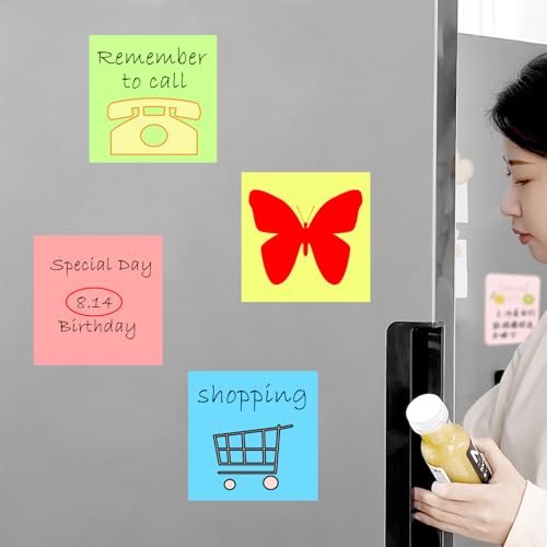 YPYMOD 400 Sticky Notes 76 x 76 mm, 4 Books Coloured Sticky Notes, for Marking Pages for Office, School, Home (Blue Green Pink Yellow)