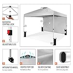 CROWN SHADES 10x10 Pop Up Canopy with 1 Side Wall - Beach Tent with One Push Setup - Outdoor Sun Shade for Events, Parties, Camping - Gazebo with STO-N-Go Cover Bag (White) - Image 3