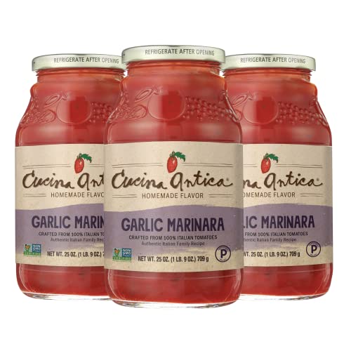 Cucina Antica Pasta Sauce, Garlic Marinara, 25 Ounce (Pack Of 3)