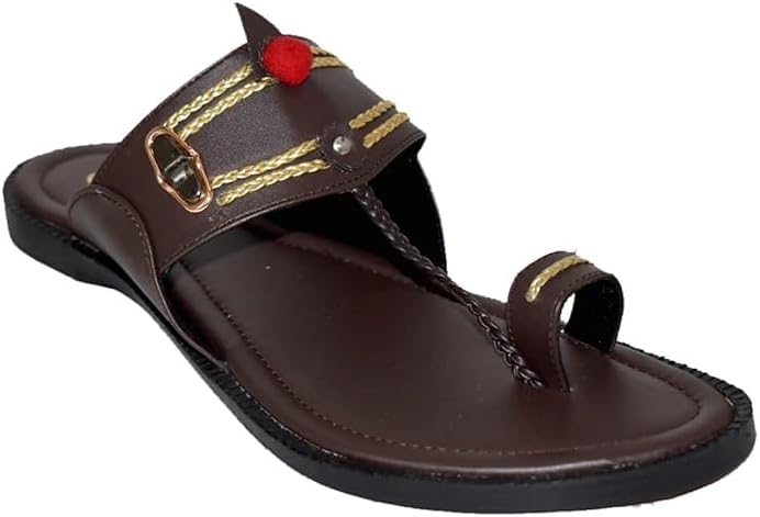 COUNTLESS STEPS Kolhapuri Chappal for Men | Leather Slippers | Kolapuri Chapal - B-PARENT A13