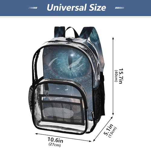 Dragon Castle Starry Clear Backpack Heavy Duty See Through Transparent PVC BookBag for Kids Boy Girl School Work4
