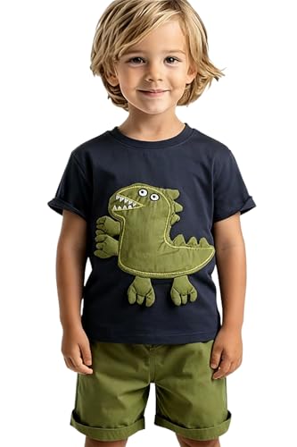 Image of Boys Clothes Adorable Cartoon Dino T-Shirt Set